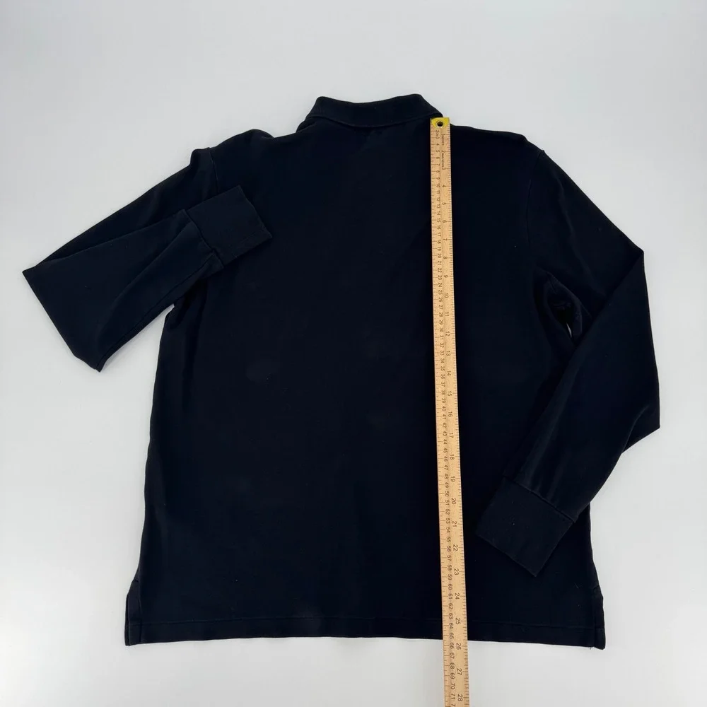 Polo Ralph Lauren Mens Classic Fit Long Sleeve Polo Shirt Black Size Medium